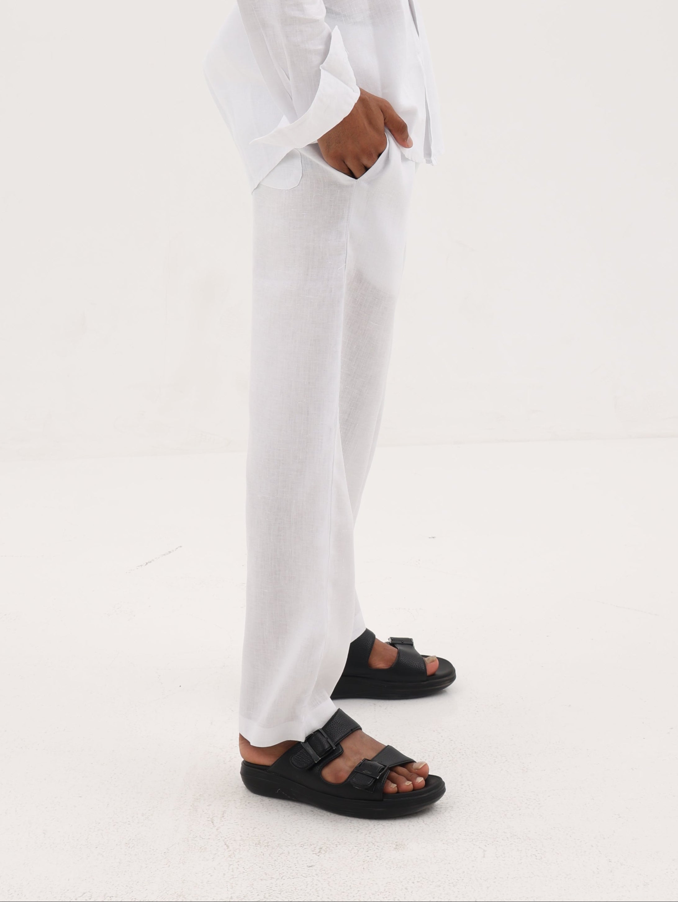 Pure Linen Pants (White)