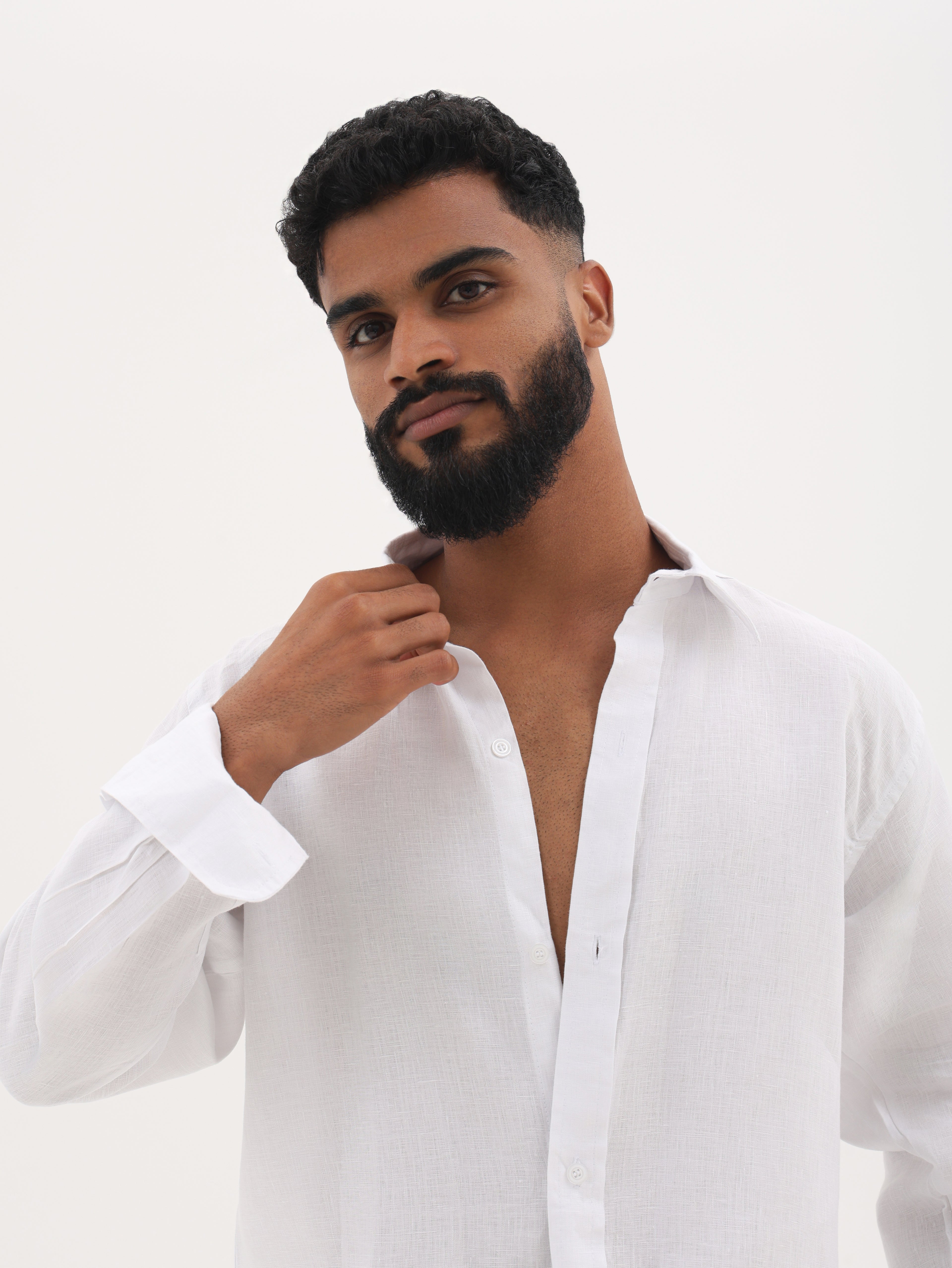 Pure Linen Shirt (White)