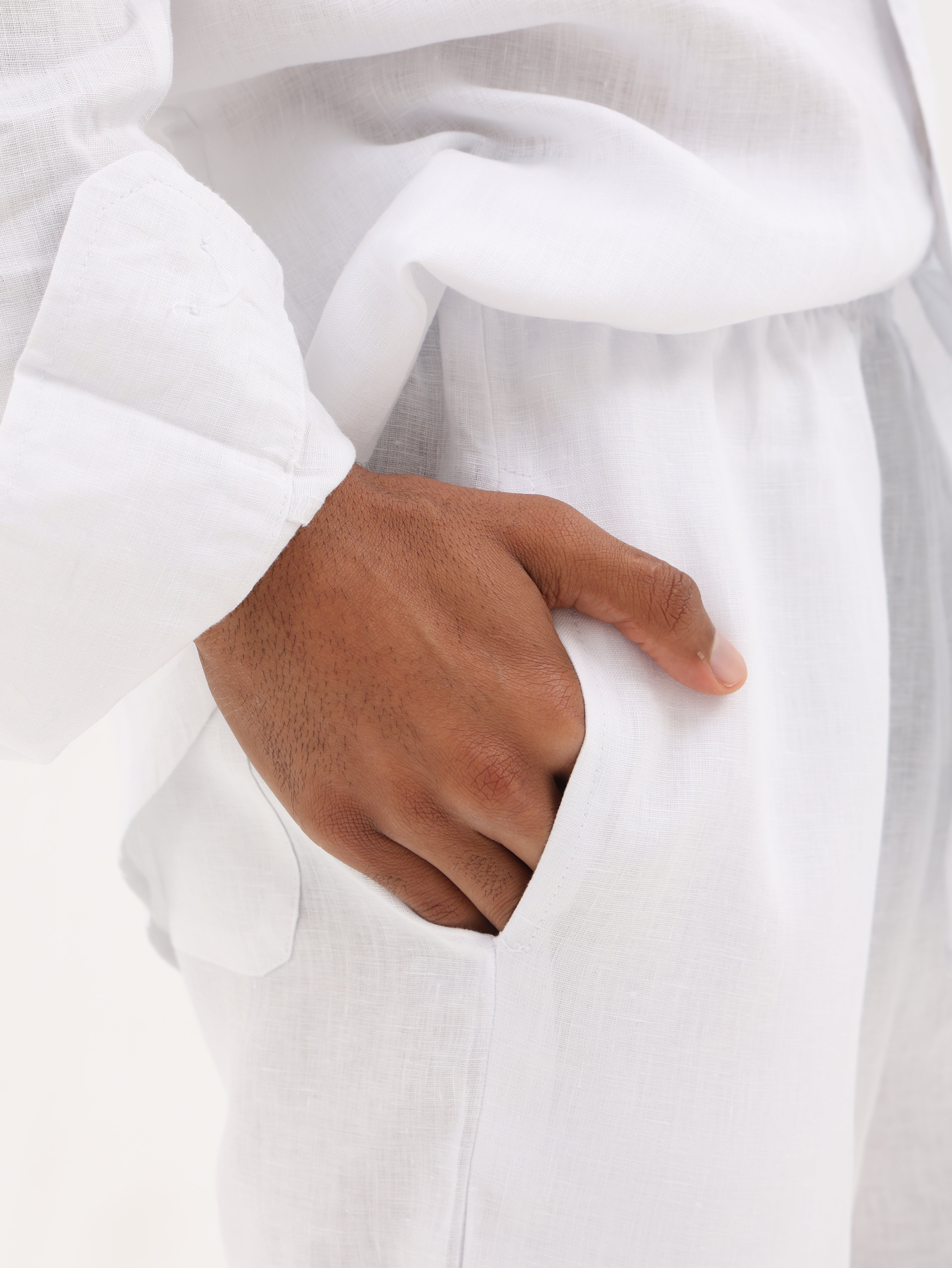 Pure Linen Pants (White)