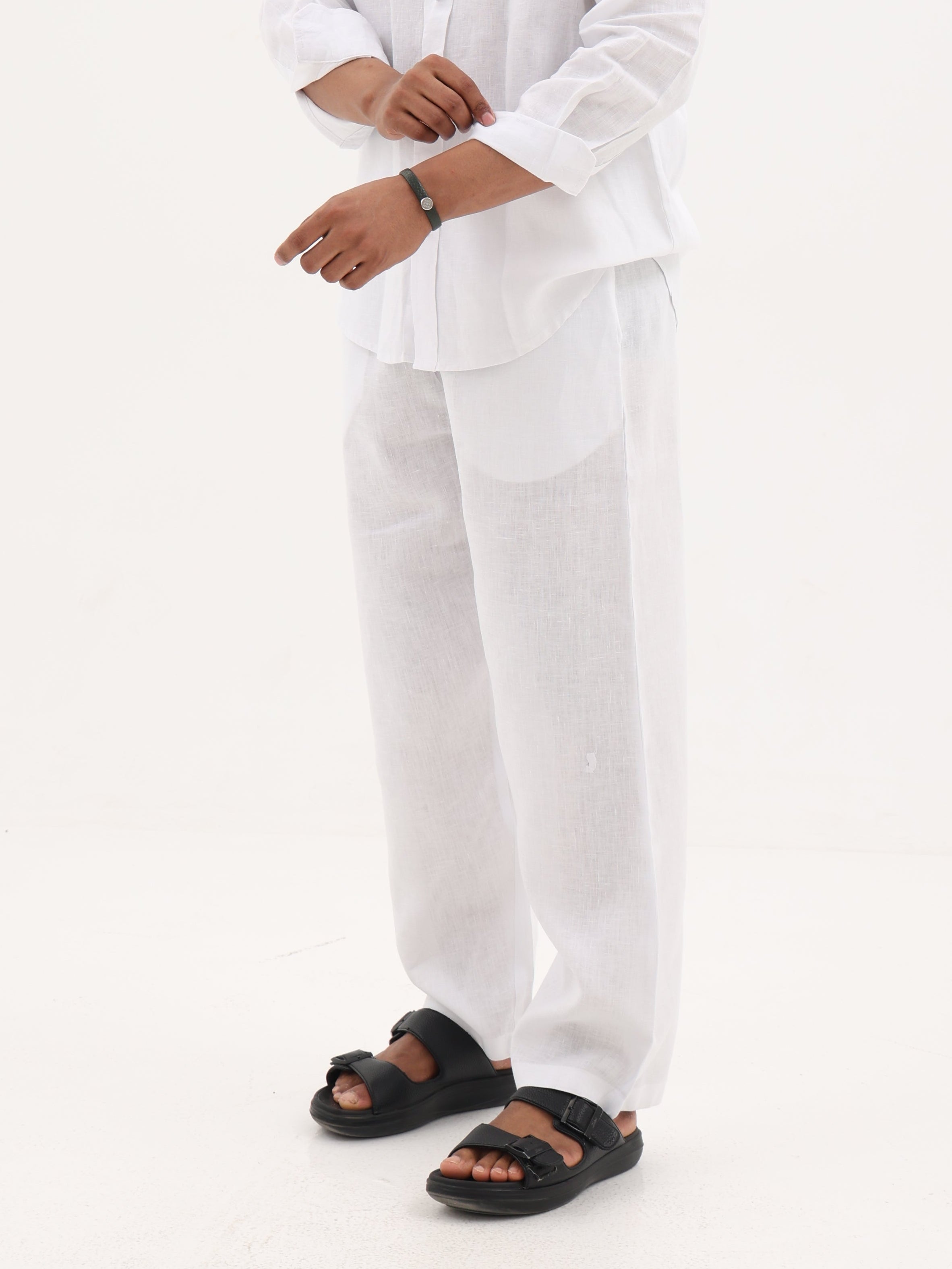 Pure Linen Pants (White)