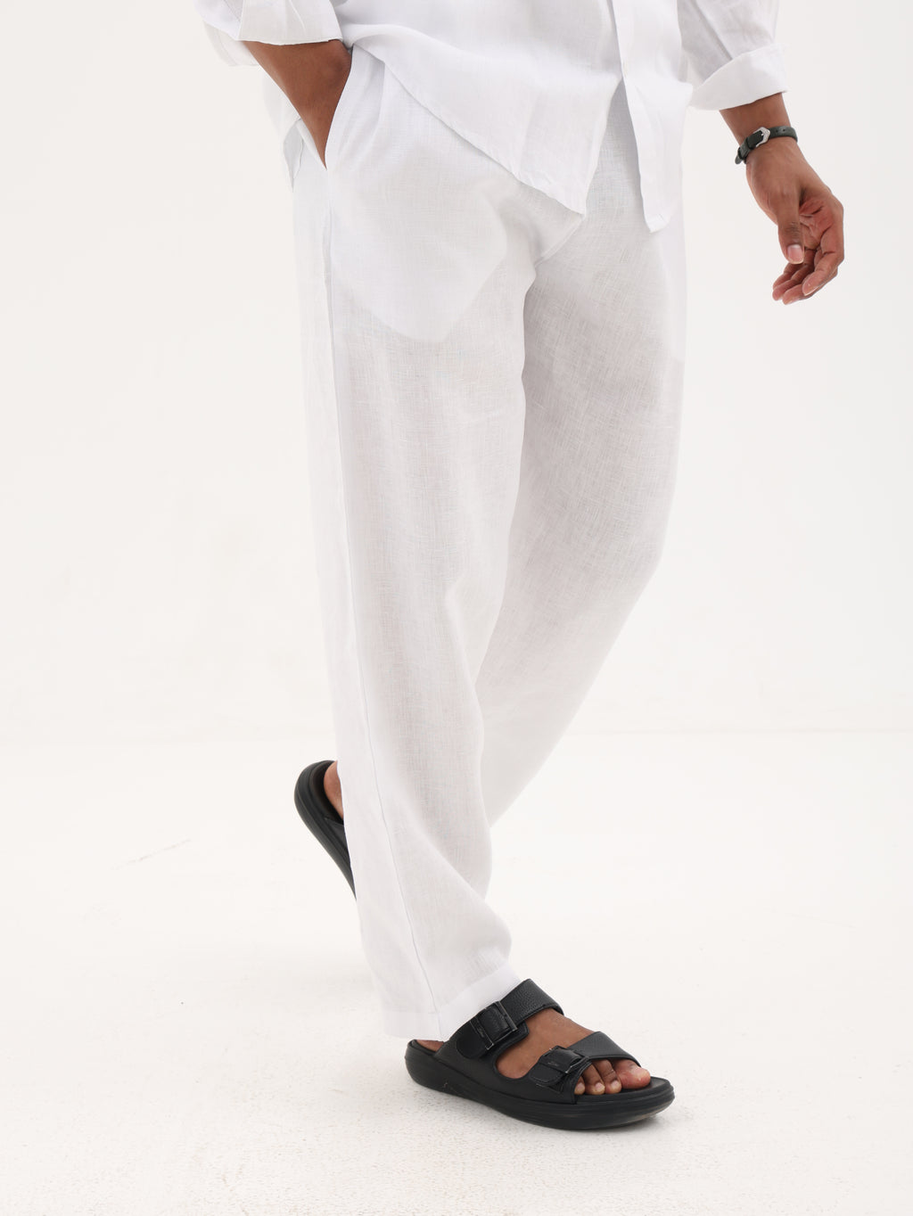 Pure Linen Pants (White)