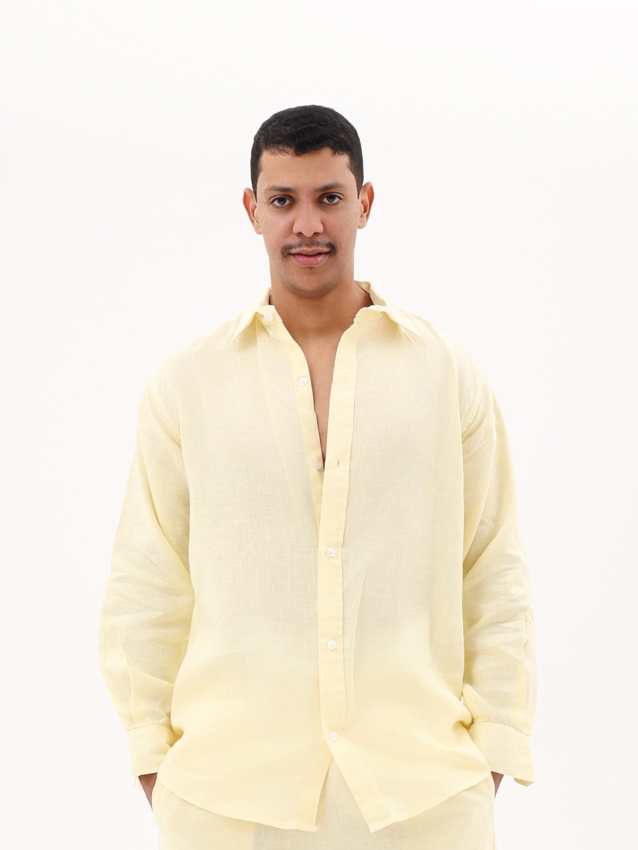 Pure Linen Shirt (Yellow)