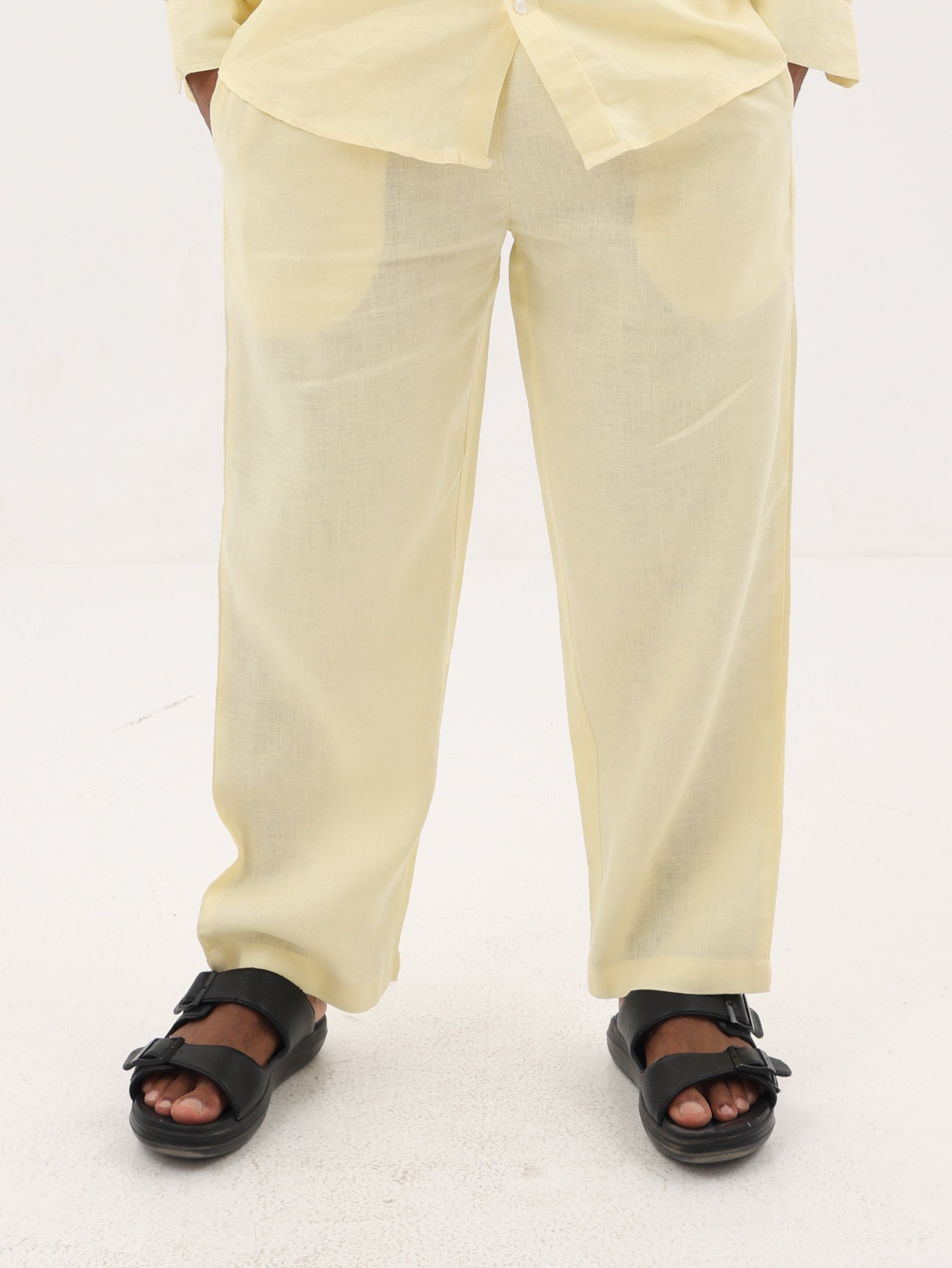 Pure Linen Pants (Yellow)