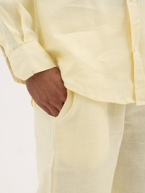 Pure Linen Pants (Yellow)