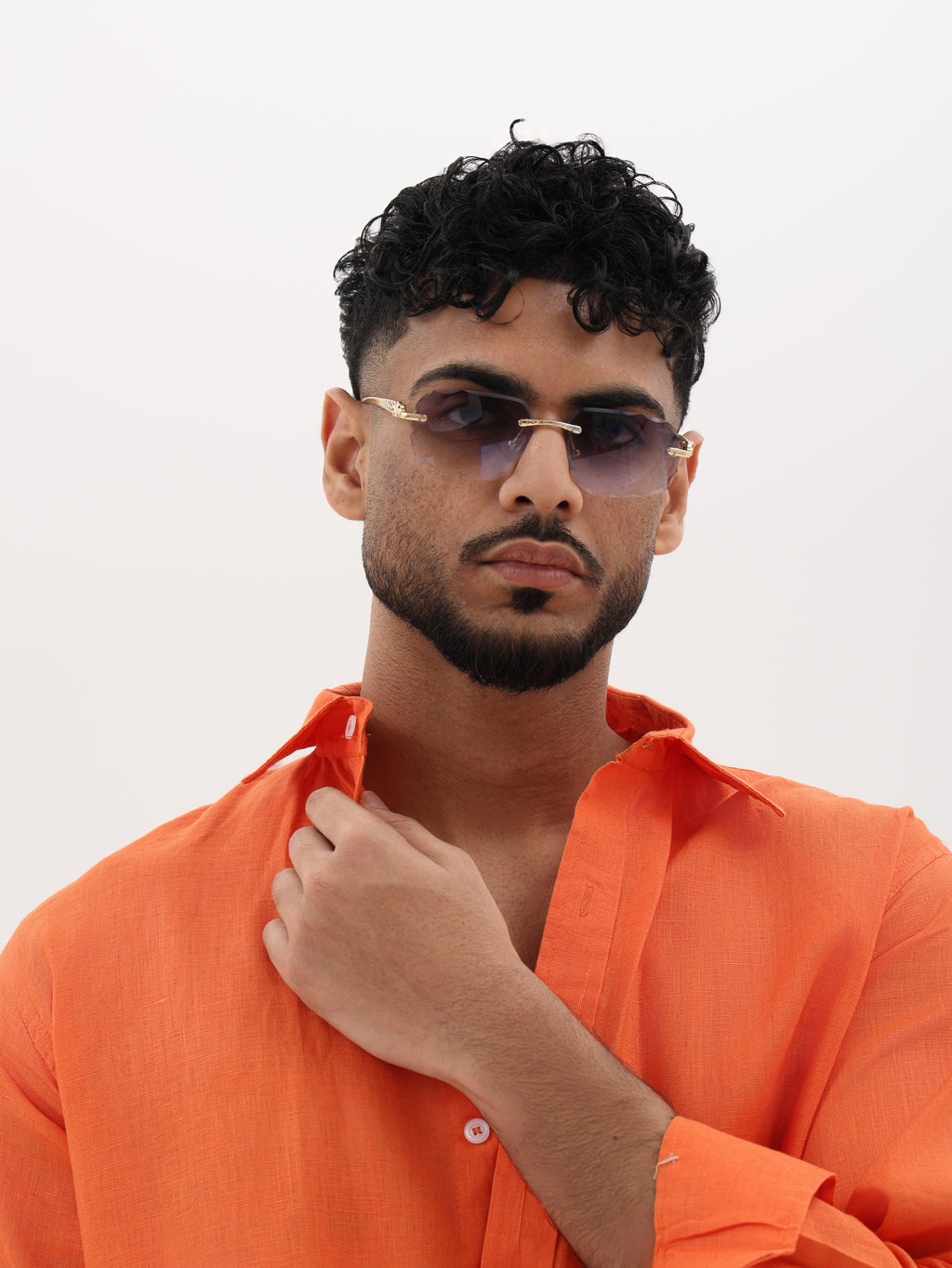 Pure Linen Shirt (Orange)